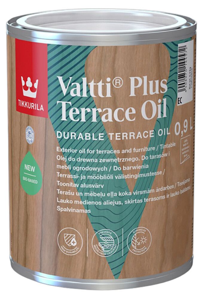 Terrassiõli Tikkurila Valtti Plus Terrace Oil  EC ainult toonimiseks 0,9 l