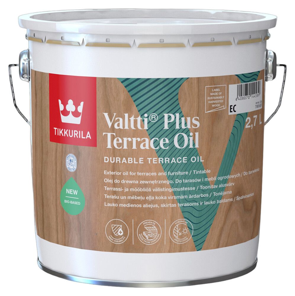 Terrassiõli Tikkurila Valtti Plus Terrace Oil  EC ainult toonimiseks 2,7 l