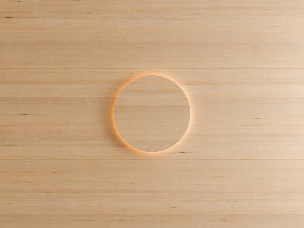 Sauna LED-seinavalgusti Cariitti Eclipse Hemlock Ø 23,5 cm