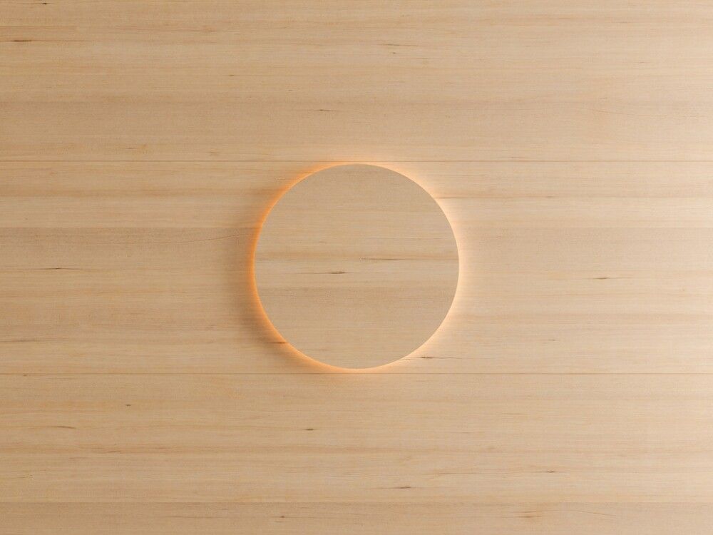 Sauna LED-seinavalgusti Cariitti Eclipse Hemlock Ø 26,7 cm