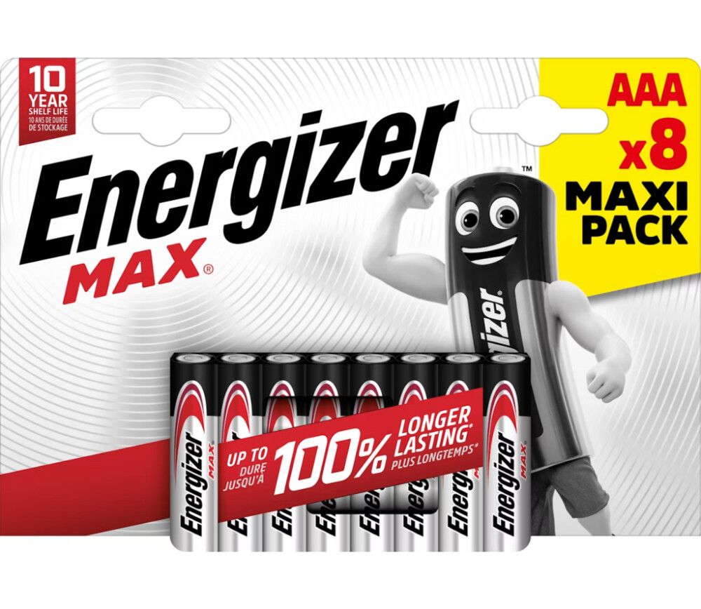  Patareid Energizer MAX AAA LR03 1.5V – 8 tk