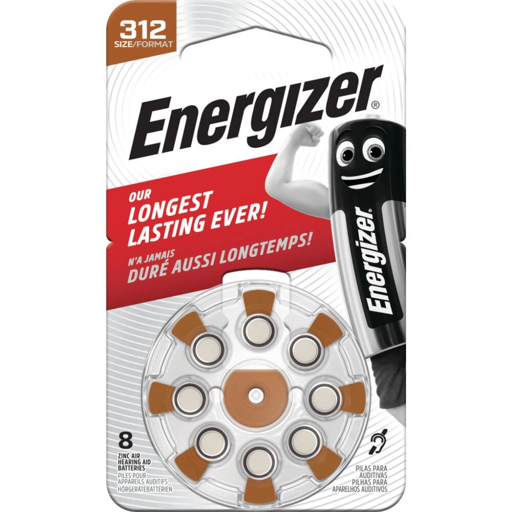Kuuldeaparaadi patareid Energizer Zinc‑Air suurus 312 – 8 tk