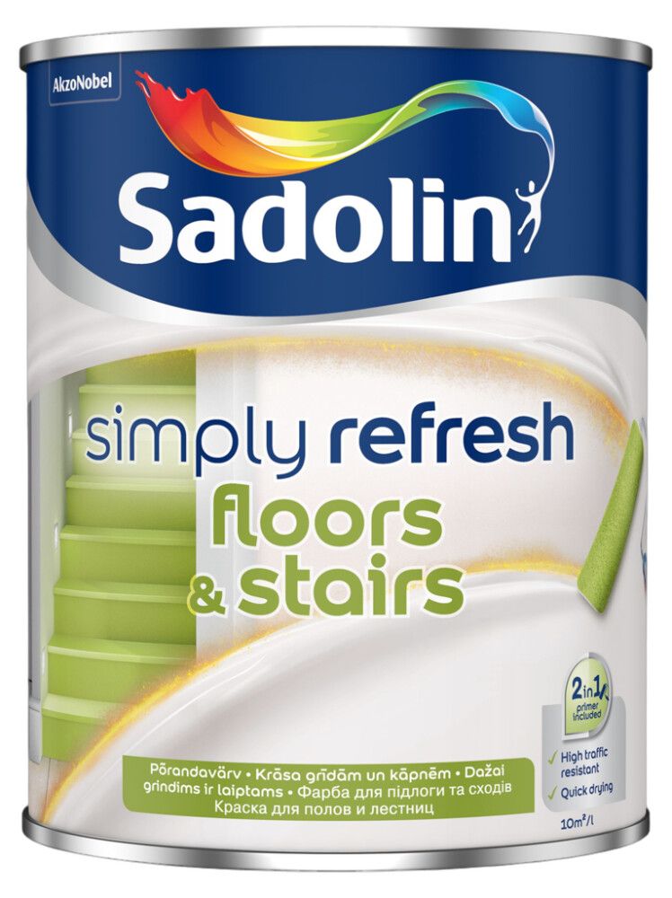 Põrandavärv Sadolin Simply Refresh Floors & Stairs BW poolmatt valge 0,9 l