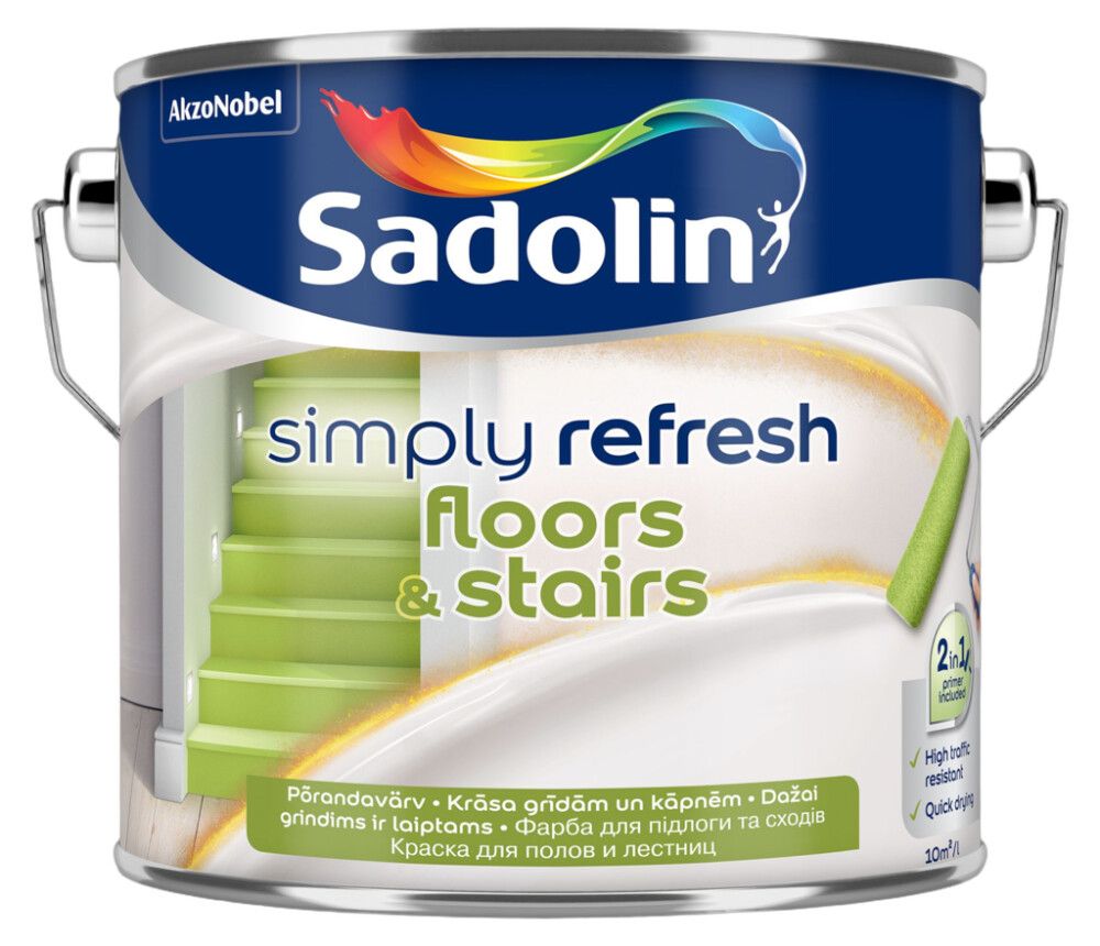 Põrandavärv Sadolin Simply Refresh Floors & Stairs BW poolmatt valge 2,5 l