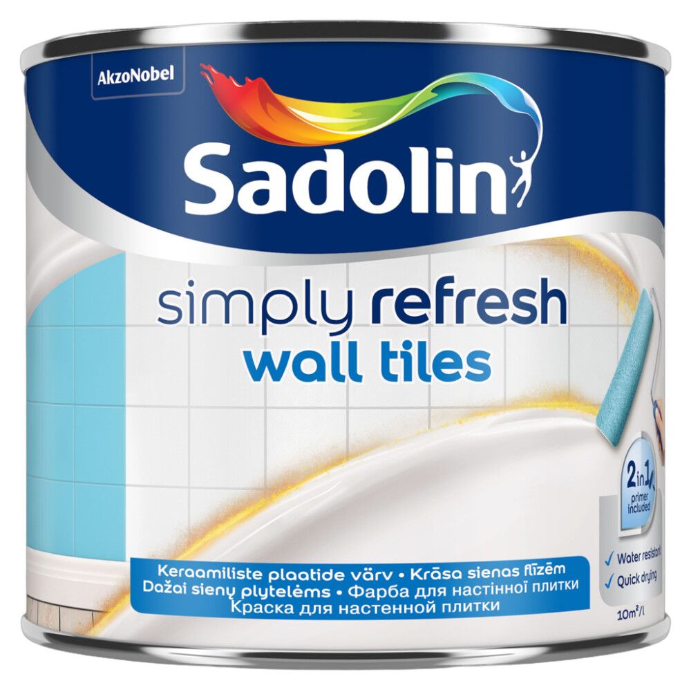 Keraamiliste seinaplaatide värv Sadolin Simply Refresh Wall Tiles BC toonitav 0,5 l