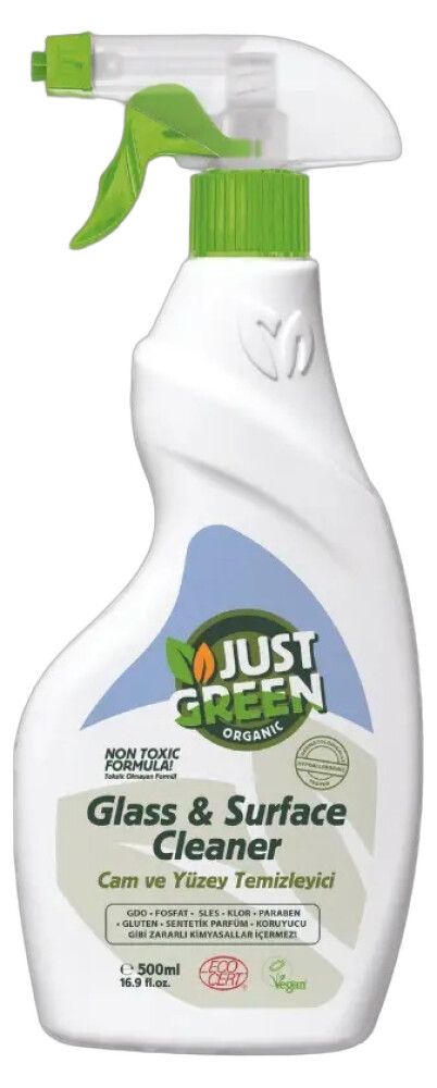 Klaasipuhastusvahend Just Green Organic Glass & Surface Cleaner 500 ml