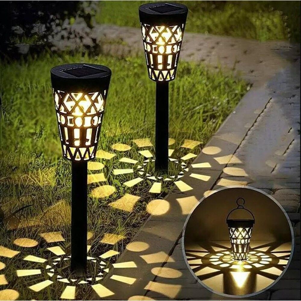 Päikesepatareiga LED-valgustid Bauhaus 2 tk must/kuldne