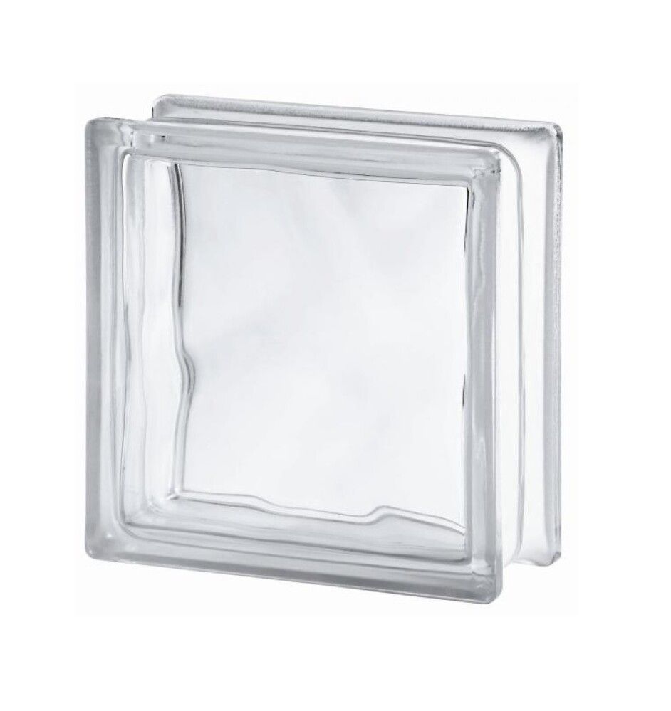 Klaasplokk Wave värvitu 190 x 190 x 80 mm