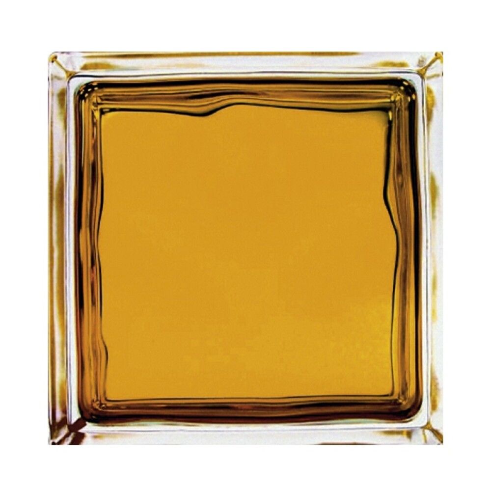Klaasplokk Wave kollane 190 x 190 x 80 mm