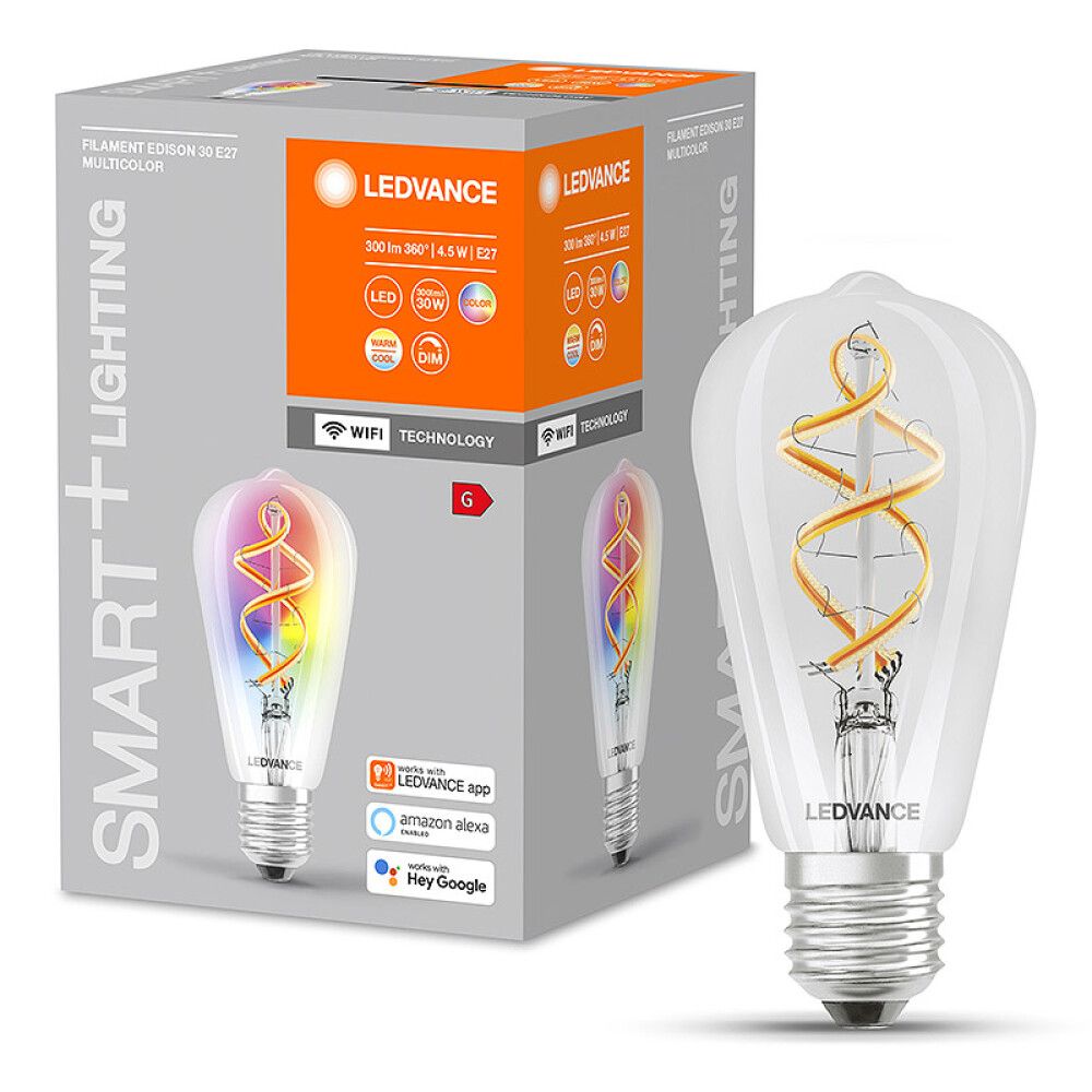 LED-lamp Ledvance SMART+ WIFI Filament Edison RGBW 30 4,5 W/2700 K E27