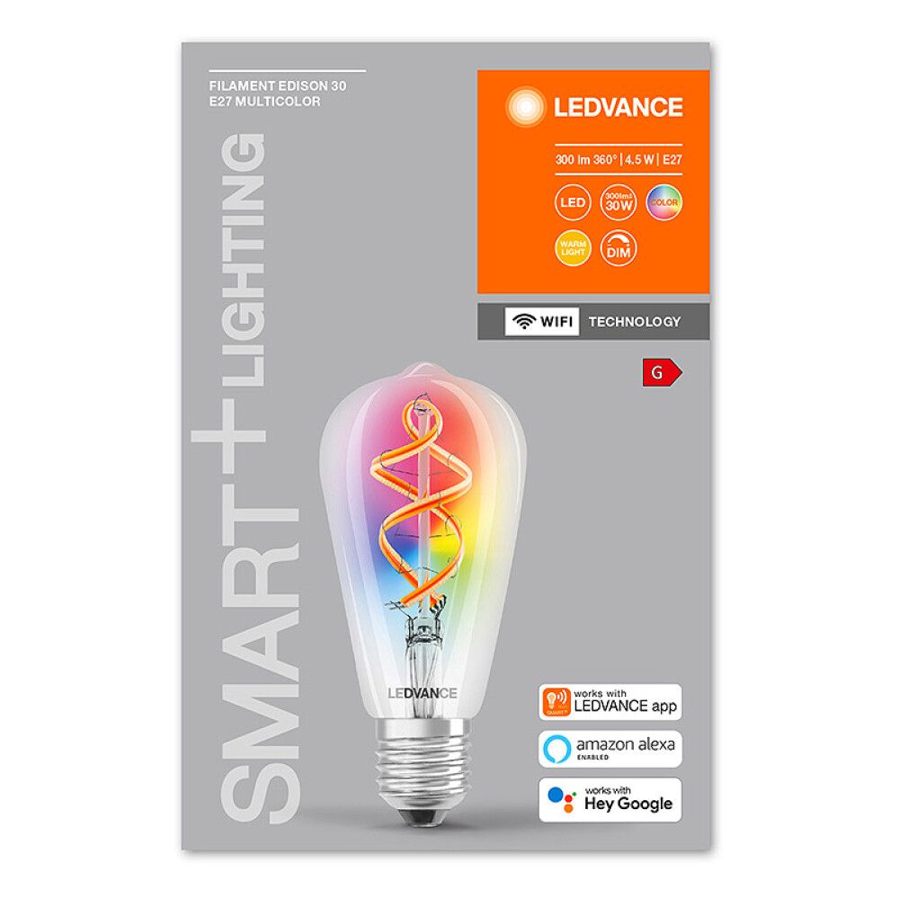 LED-lamp Ledvance SMART+ WIFI Filament Edison RGBW 30 4,5 W/2700 K E27