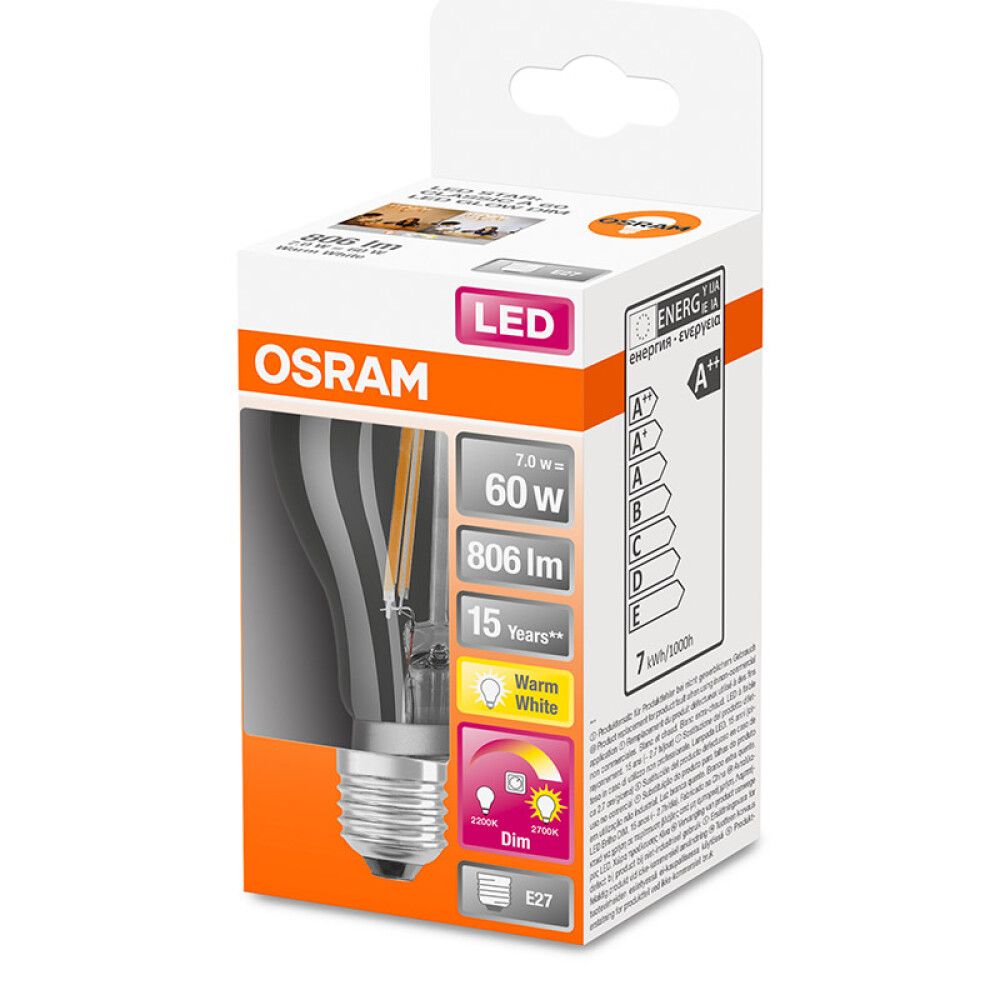 LED-lamp Osram Retrofit Classic A GLOWdim 7 W / 2700 K E27