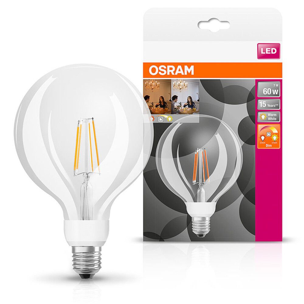 LED-lamp Osram Superstar Classic Globe GLOWIN 60 DIM 6,5 W/2200-2700 K E27