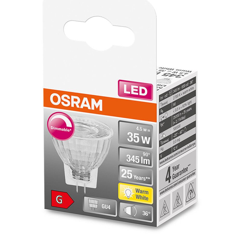 LED-lamp Osram Superstar MR11 12 V 35 36 ° 4,5 W/2700 K GU4