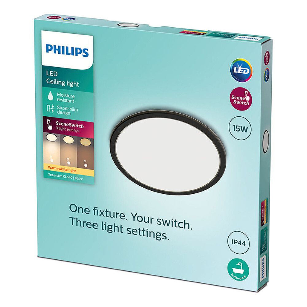 LED-plafoon Philips SuperSlim CL550 must