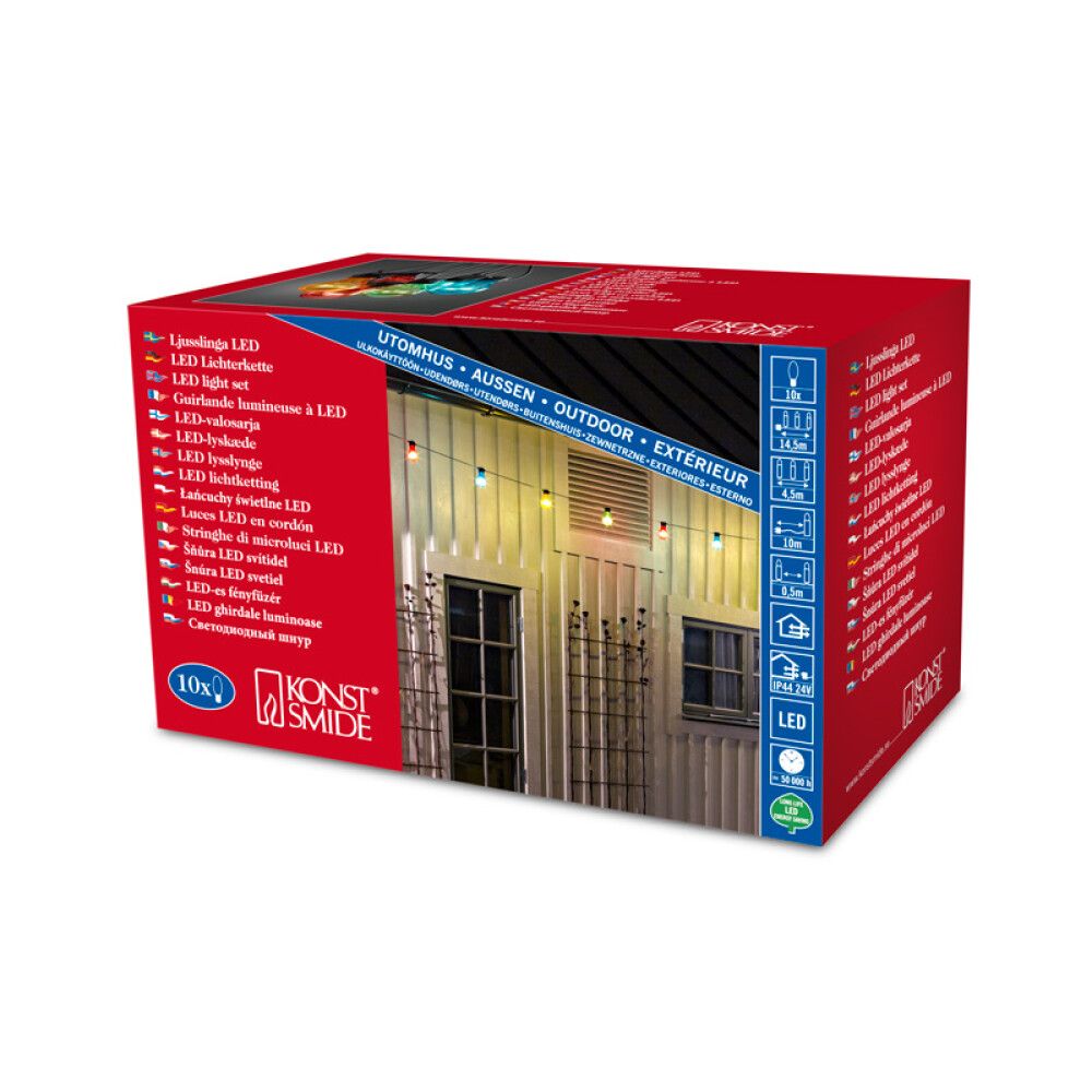 LED-valgussari Konstsmide multi colour 10-osaline