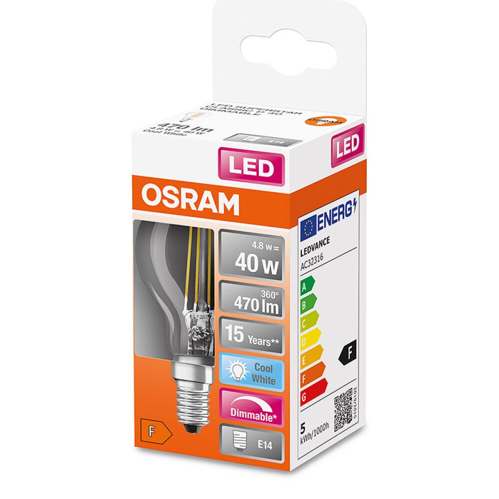 LED-lamp Osram Retrofit Classic P 40 DIM 4,8 W/4000 K E14