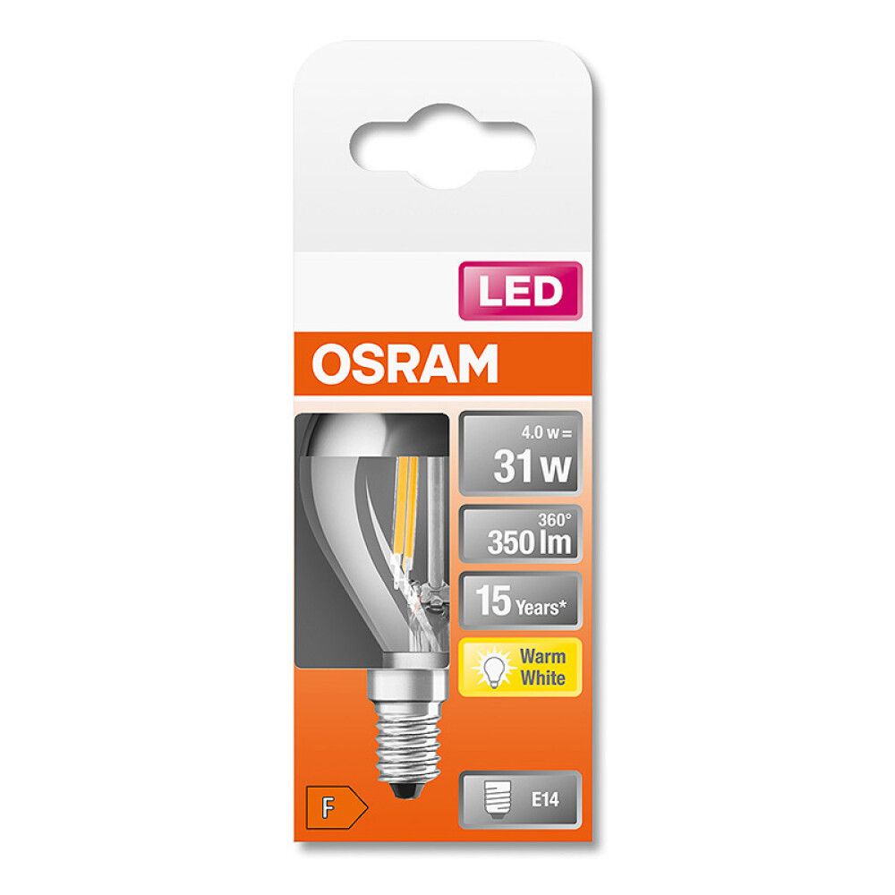 LED-lamp Osram Retrofit Classic P 31 4 W/2700K E14 hõbedane