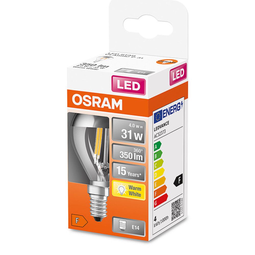 LED-lamp Osram Retrofit Classic P 31 4 W/2700K E14 hõbedane