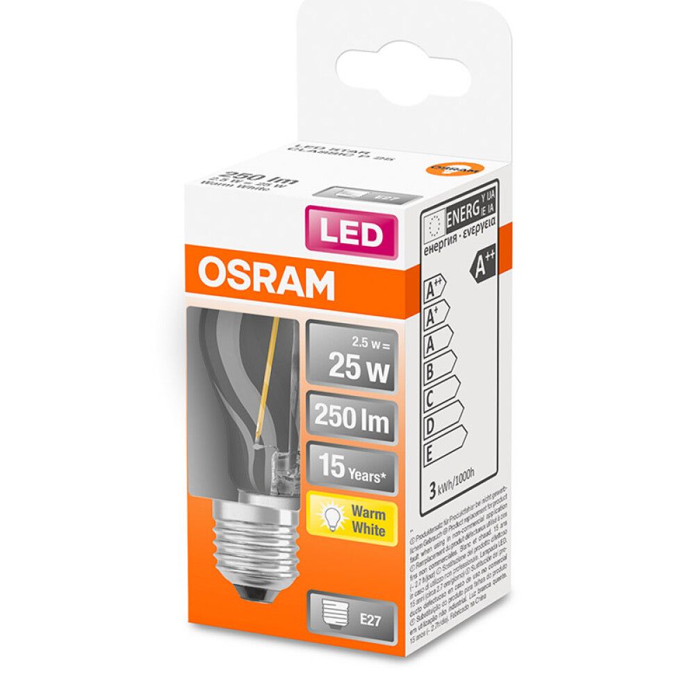 LED-lamp Osram Retrofit Classic P 25 CL 2,5 W/2700K E27