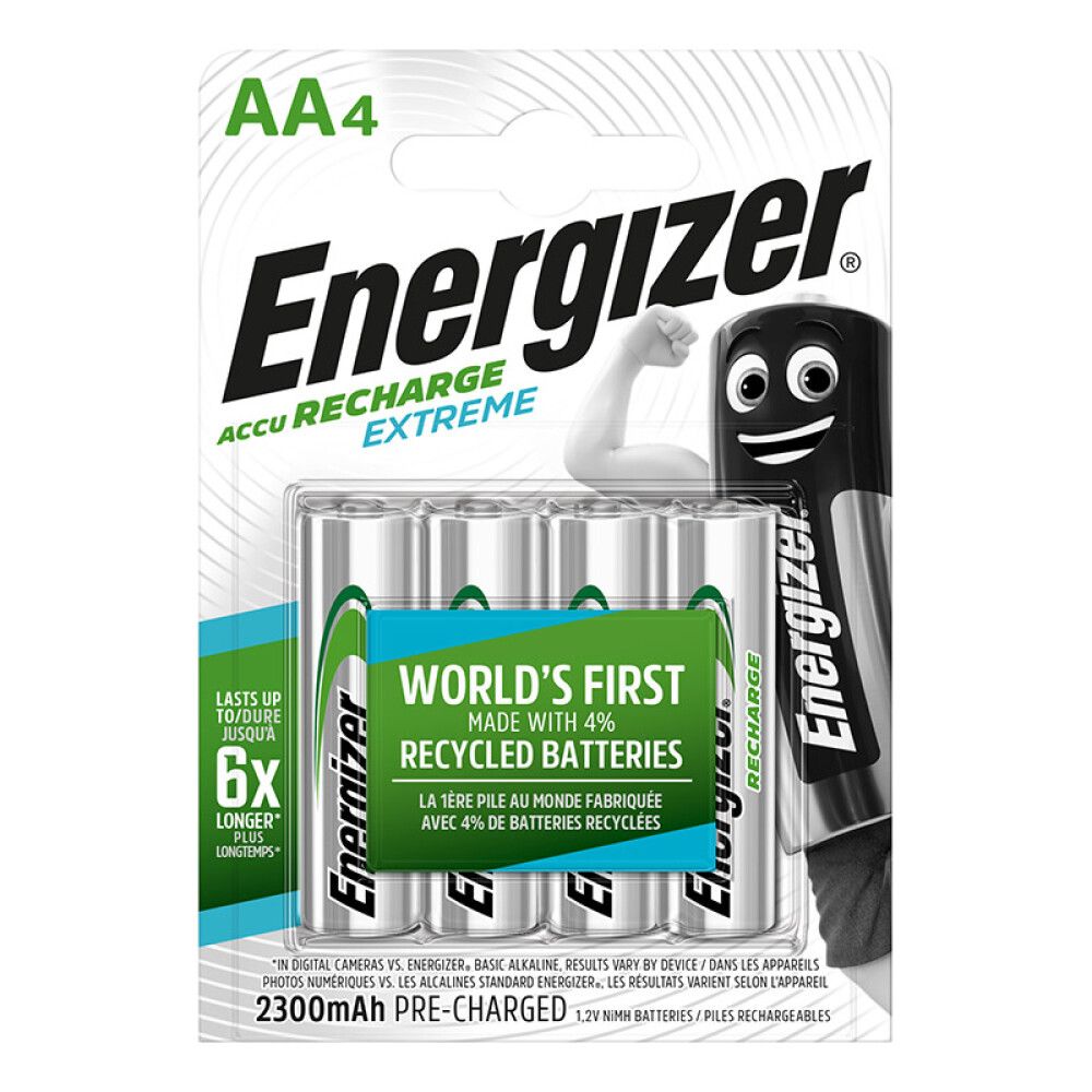 Akupatareid Energizer Recharge Extreme AA HR6 NiMH 1.2 V – 4 tk pakis