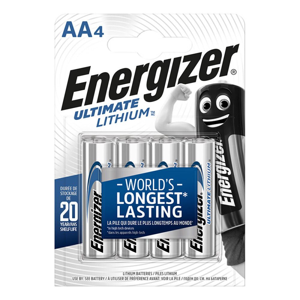 Patareid Energizer Ultimate Lithium AA LR6 / FR6 / L91 1.5V – 4 tk pakis