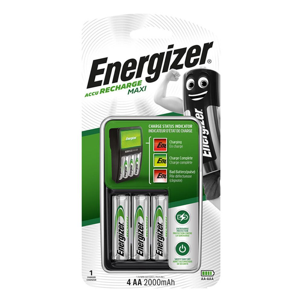 Akulaadija ja akud Energizer Maxi Charger AA/AAA NiMH- 4 tk pakis