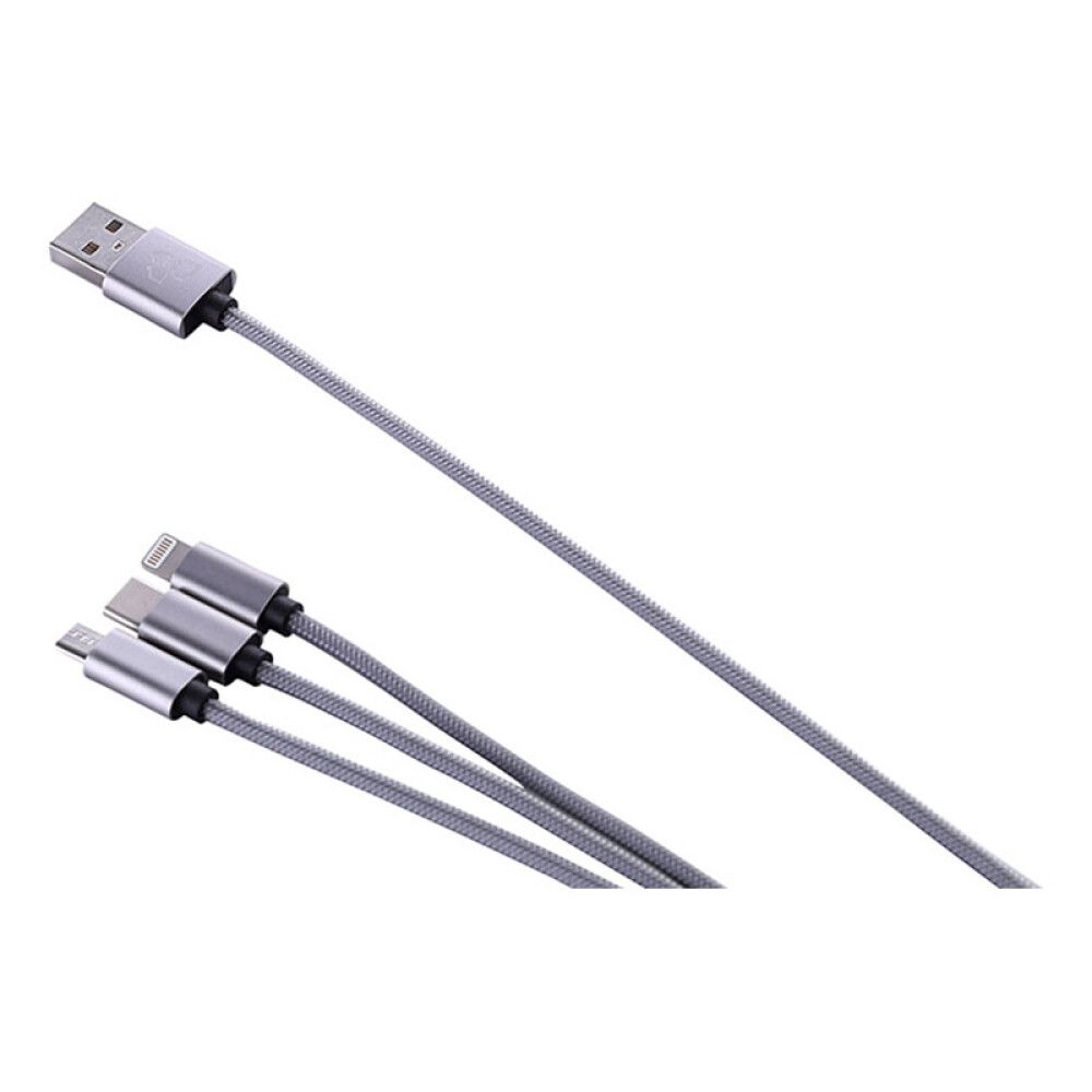 USB-laadimisjuhe Bauhaus 3in1 Lighting / Micro-USB / USB-C 1 m