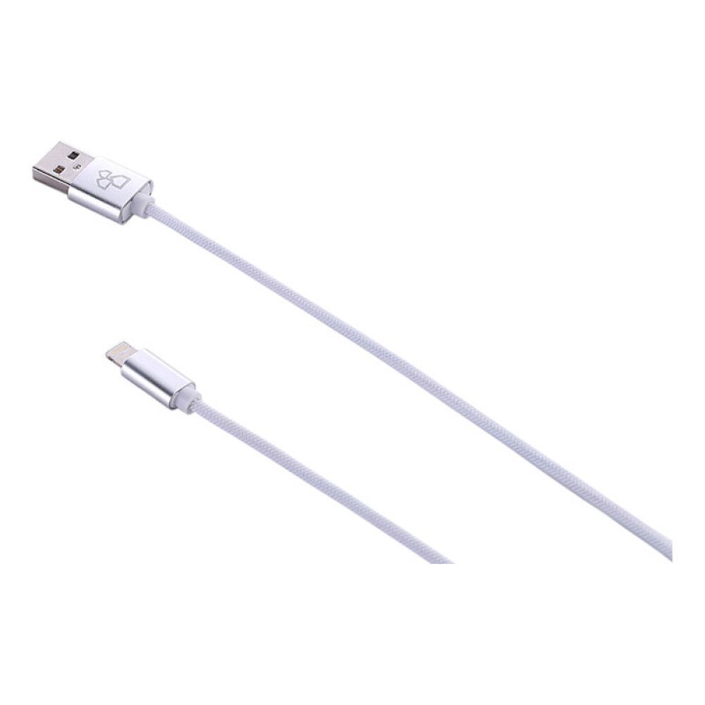 USB-kaabel Bauhaus Nylon, Lighting, USB-A, valge 1 m