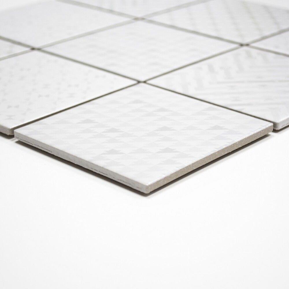 Mosaiik Quadrat Geo valge 30 x 30 cm