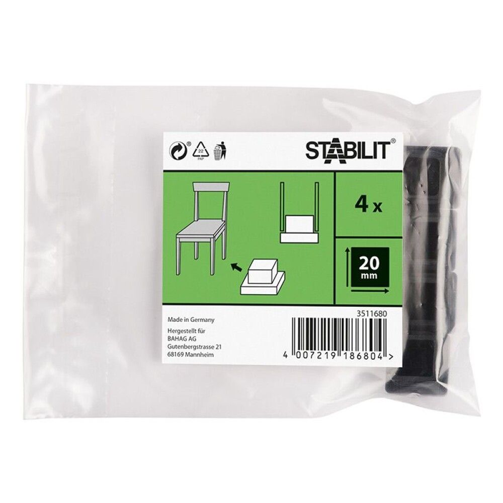 Põrandakaitse mööblile must 25 x 25 mm 4 tk