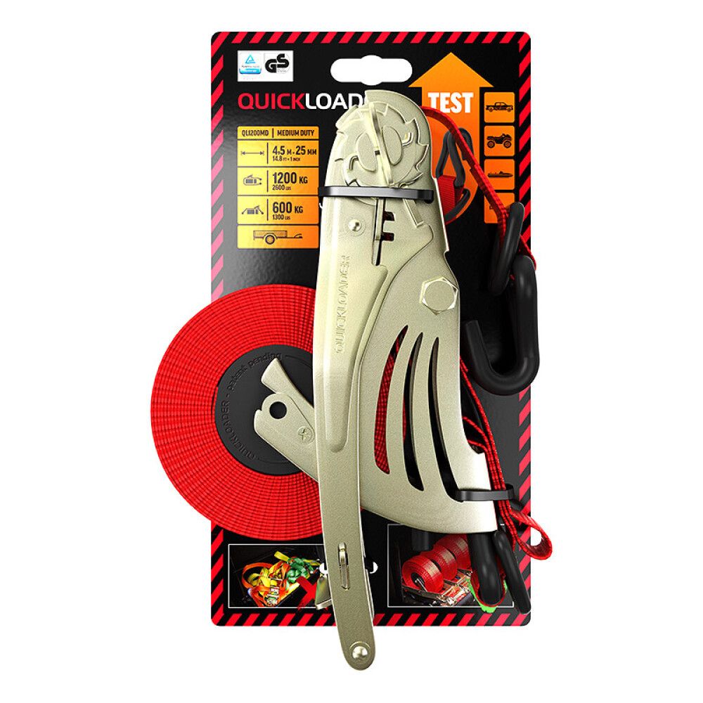 Isekeriv koormarihm Quickloader D-rõngaga 1200 kg 25 mm 4,5 m