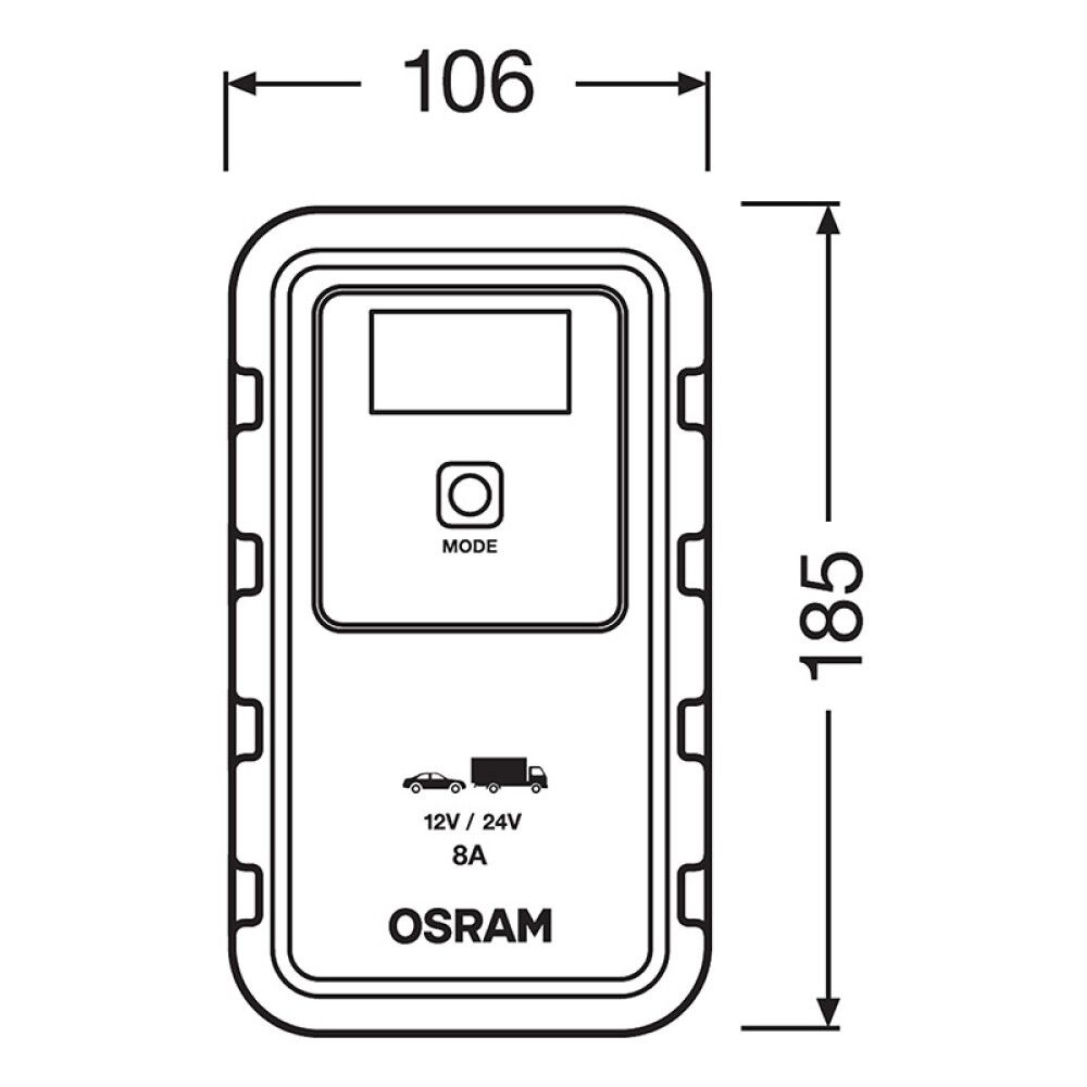 Akulaadija Osram 908 8 A 12/24 V