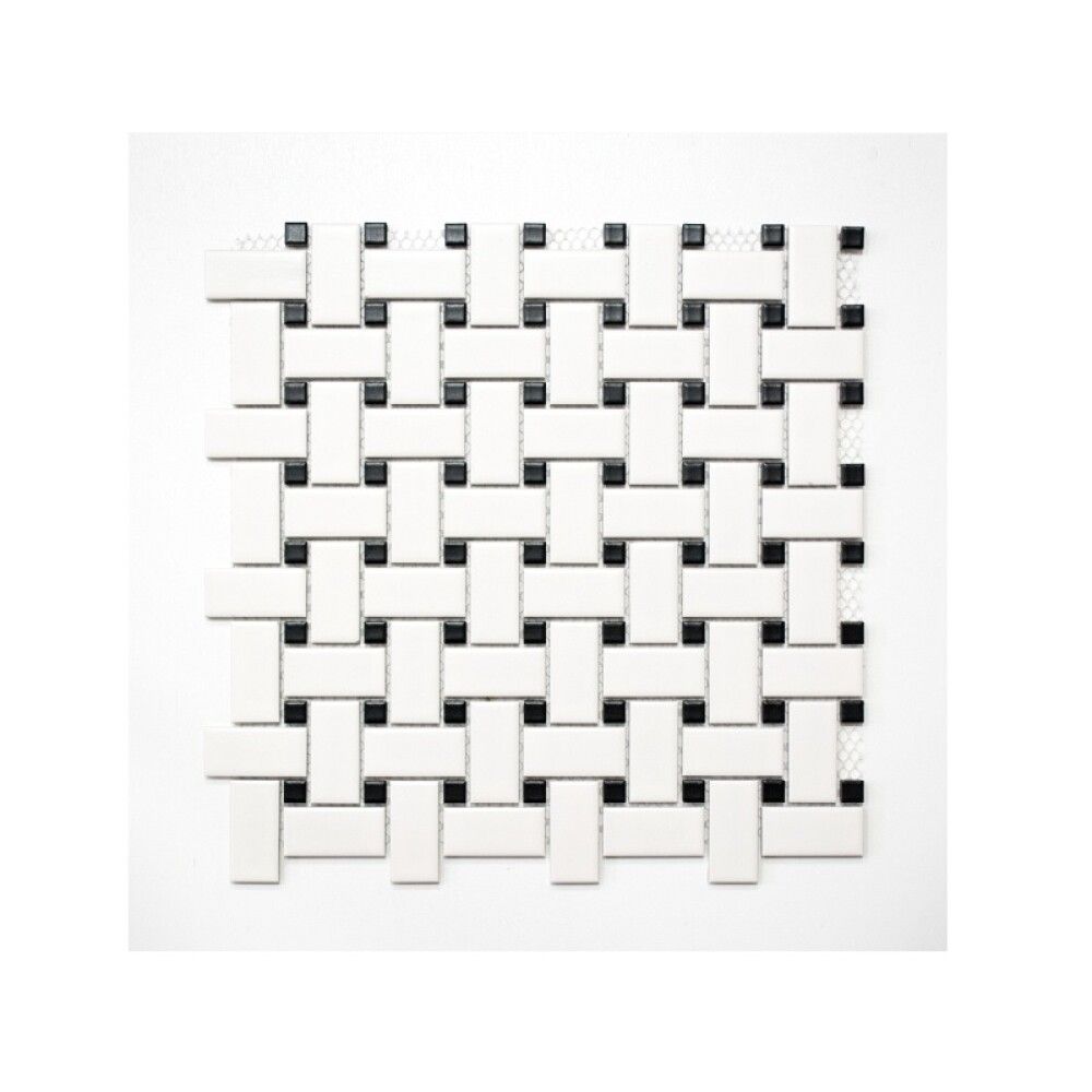 Mosaiik Basket must/valge 30 x 30 cm