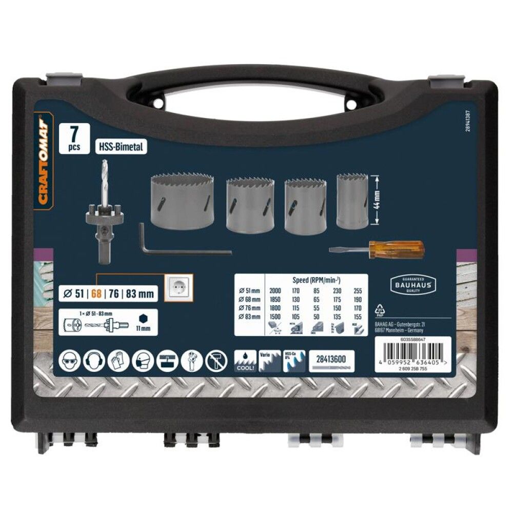 Augusaagide komplekt Craftomat HSS-bimetall 7-osaline