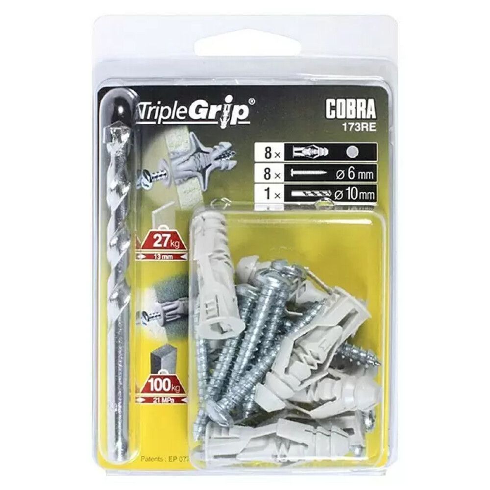 Universaaltüübel Cobra TripleGrip hall 6 mm