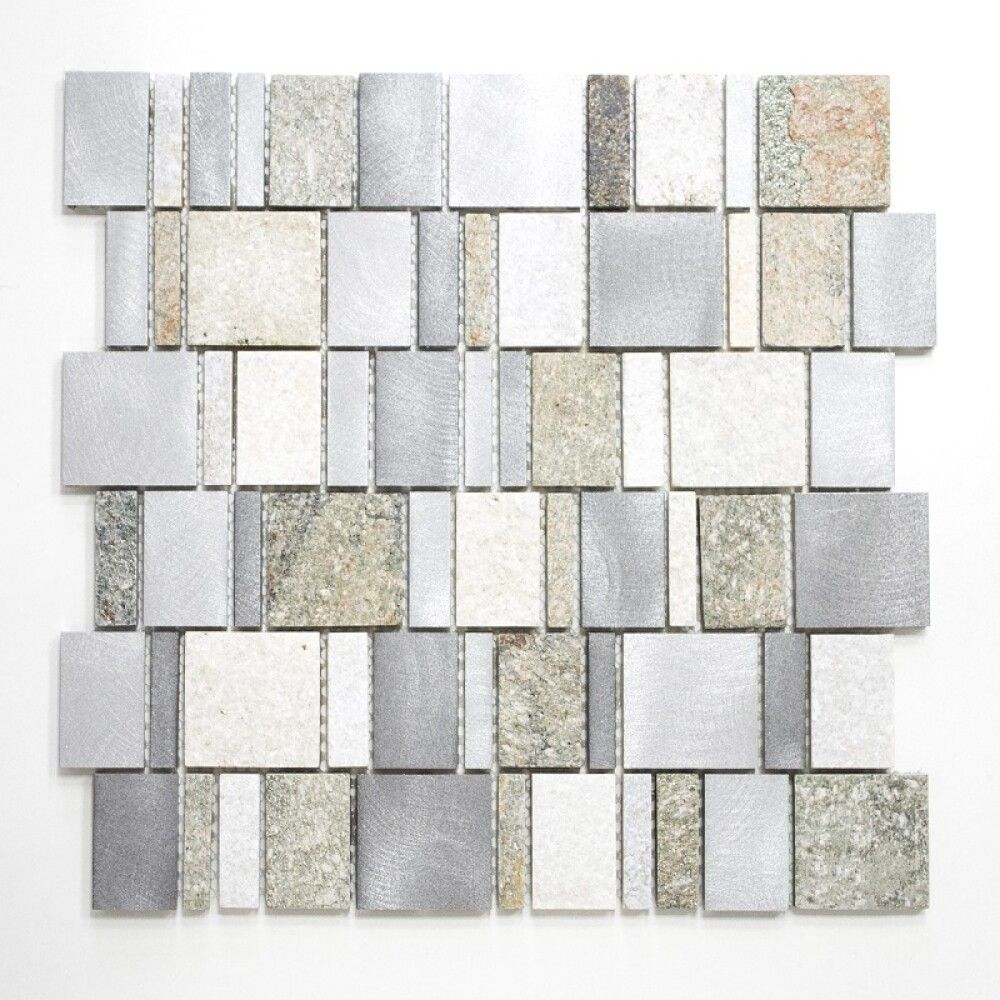 Mosaiik kvartsiit/alumiinium 29,6 x 29,8 cm