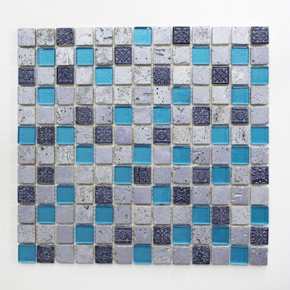Mosaiik sinine/hall 30 x 32,5 cm