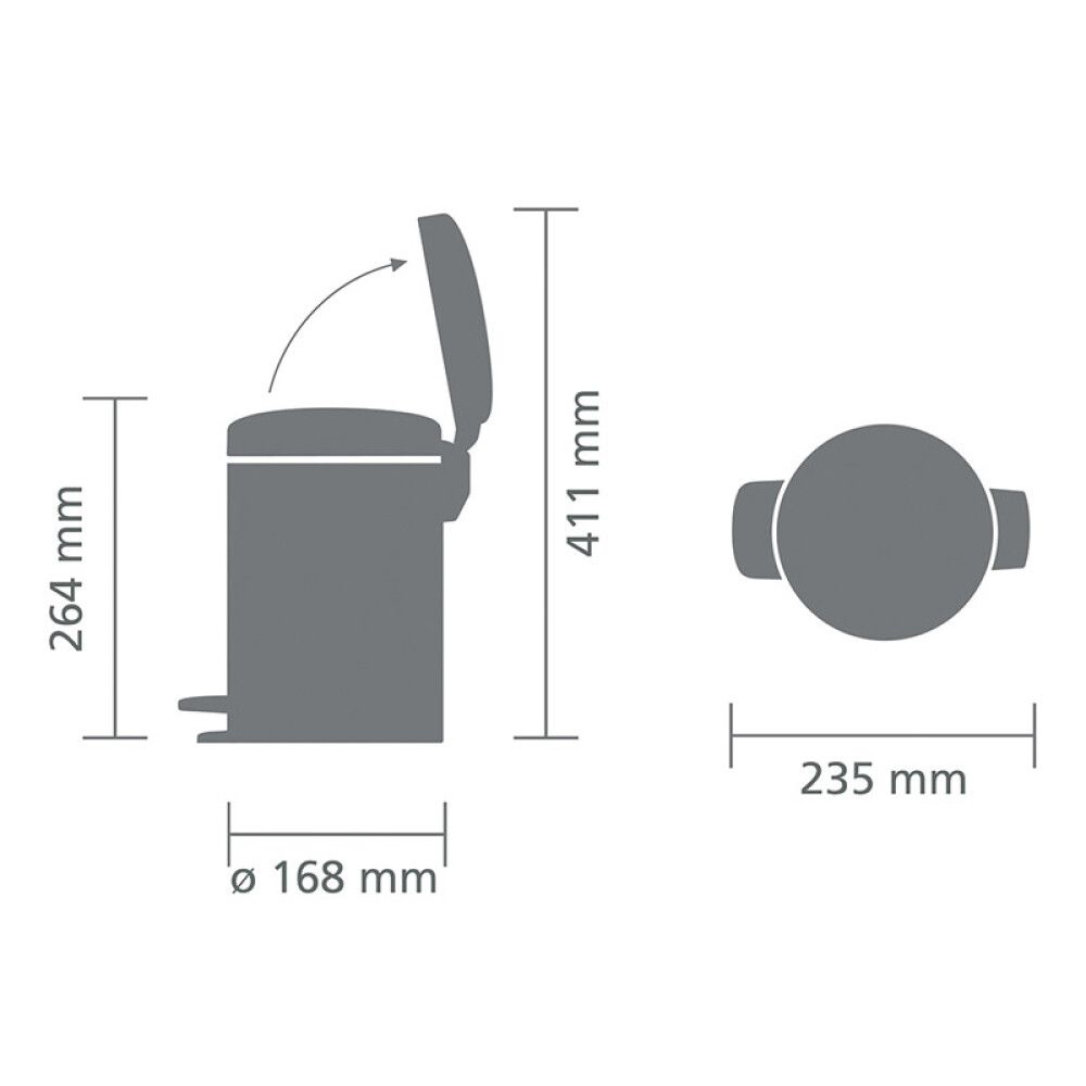 Prügikast Brabantia Newicon Matt Black 3 l