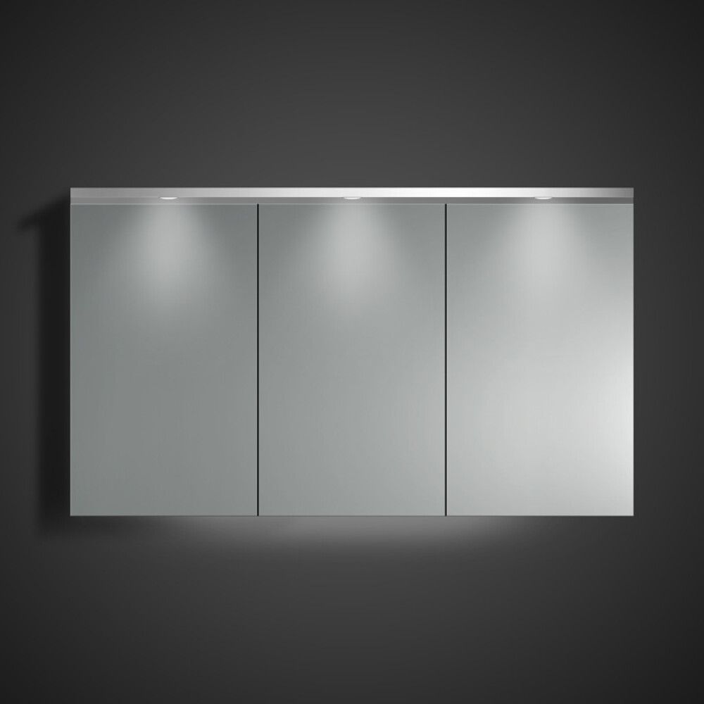 SPEGELSKÅP MED RUND LJUSRAMP VIT