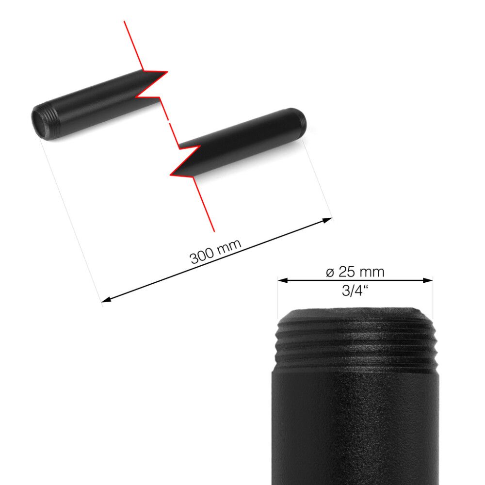 Toru Walteco RT-12 must Ø 25 x 300 mm