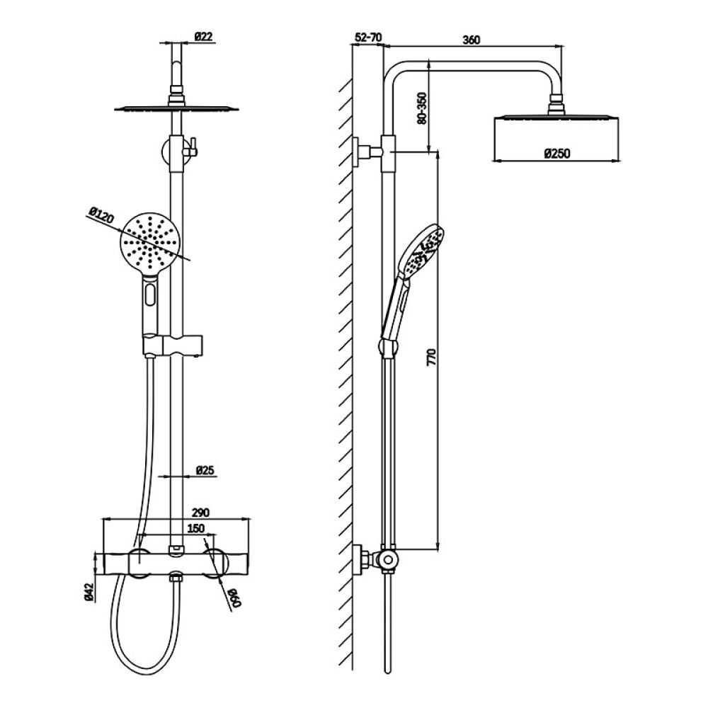 Dušikomplekt Camargue Samsø Dueodde kroomitud