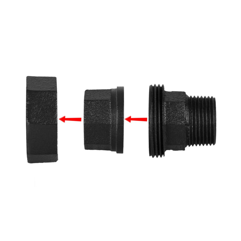 Kaksiknippel Walteco RT-58 must 3/4” x 3/4” 2 tk