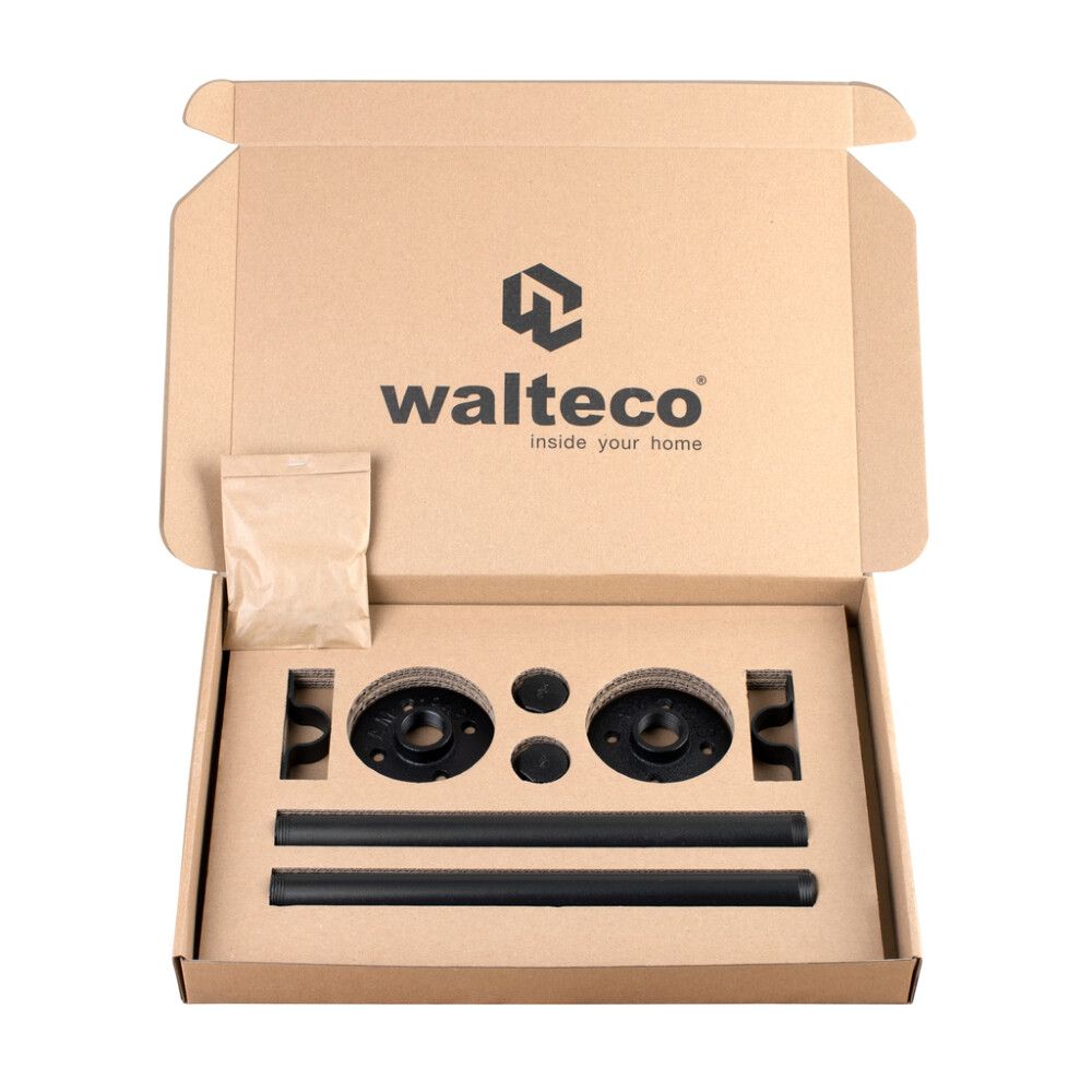 Riiulikanduri komplekt Walteco Rusticline Tube must