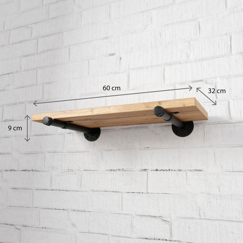 Riiulikanduri komplekt Walteco Rusticline Tube must