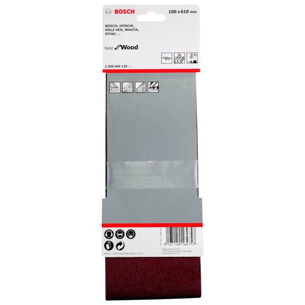 Lihvlint Bosch 100 x 610 mm K60/K80/K100 3 tk