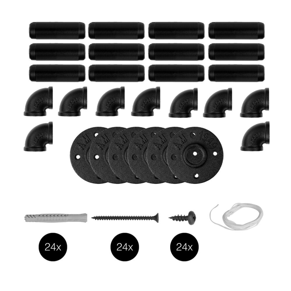 Pudeliriiuli komplekt Walteco Rusticline Tube must