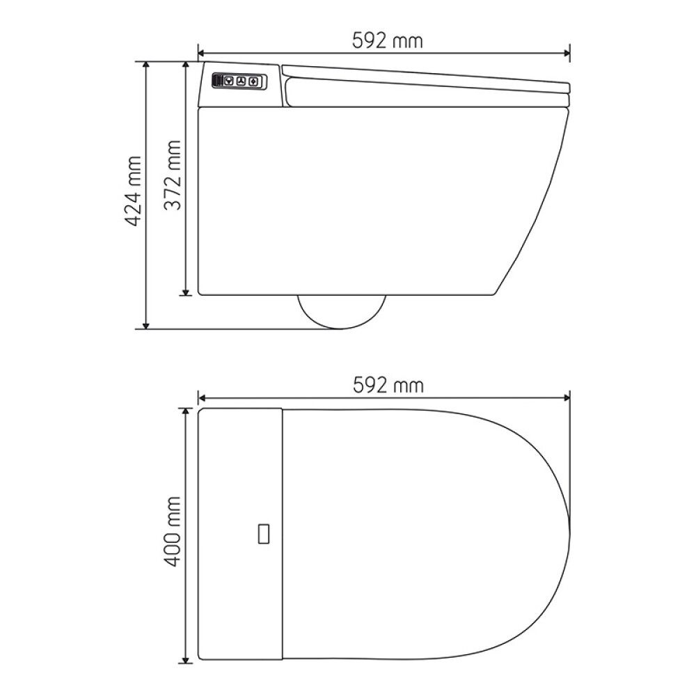 Elektriline seinapealne WC-pott Camargue Clean & Dry