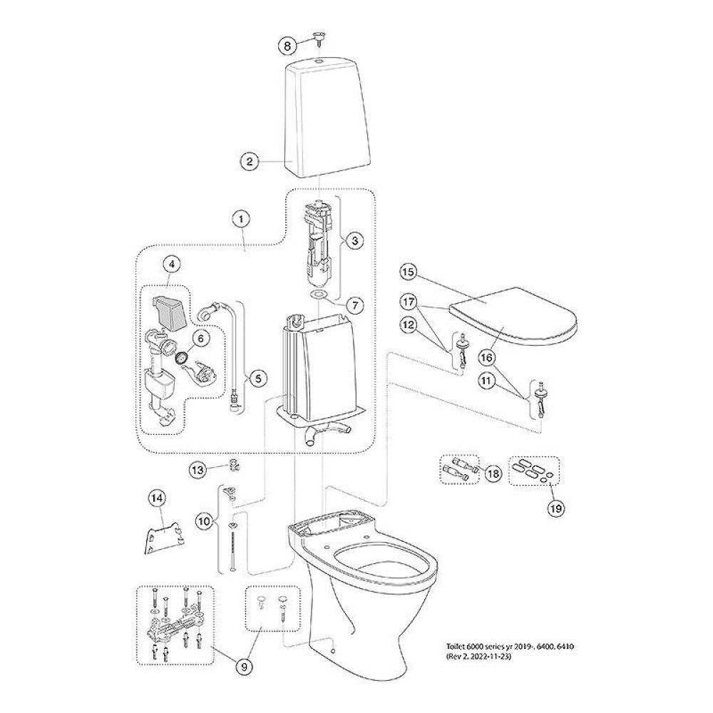 WC- pott Gustavsberg Skandic 1400 Hygienic Flush allajooksuga