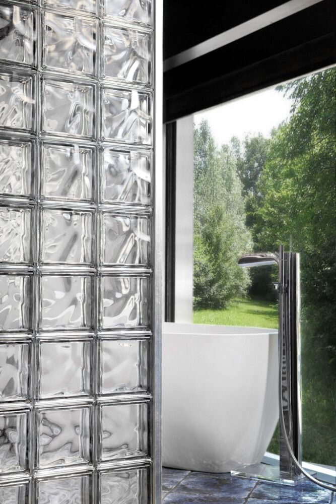 Klaasplokk Wave värvitu 190 x 190 x 80 mm